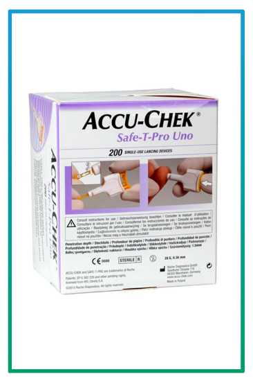 صورة إبر وخز فحص سكر accu-chek safe-t-pro uno