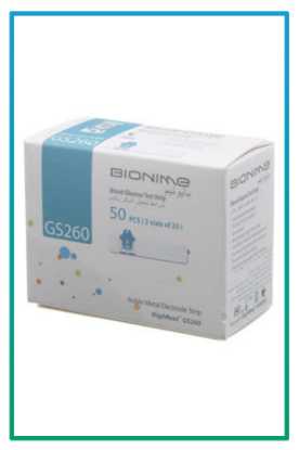 صورة شرائط إختبار السكر bionime gs260