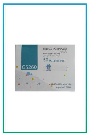 صورة شرائط إختبار السكر bionime gs260